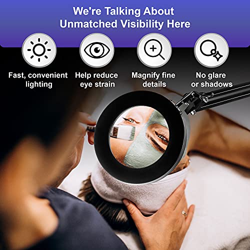 Xulavu LED Magnifying Lamp Desktop Lighted Magnifier Lamp with Extra