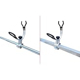 BroCraft Aluminum Rail Mount Clamp on Rod Holder / Pontoon Boat Square Mount Rod Holder