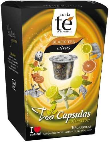 Cuida Te Black Tea Citrus, Black tea with Lemon, Nespresso Compatible, 10 Capsules
