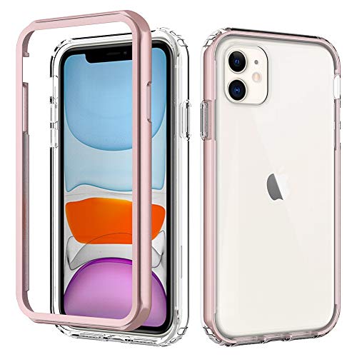 Bibercas Crystal Clear Iphone 11 Case Full Body Protective Cover Case For Iphone 11 Slim Hard Pc Soft Tpu Heavy Duty Shockproof Protective Transparent Case For Iphone 11 6 1 Inch Rose Gold Pricepulse