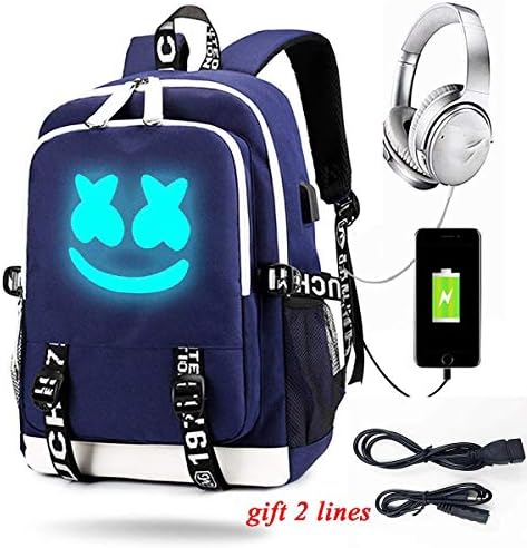 jialixing Backpack Luminous with USB Charge Port Travel Laptop Daypack Bookbag Student School Bag Rucksack for Girls Boys