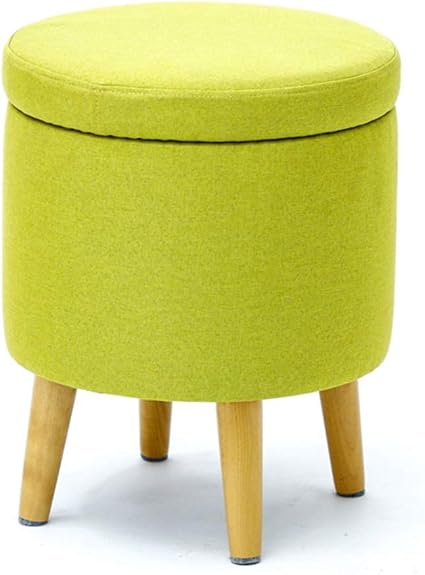 TELLMNZ Reposapiés Redondo otomano de Almacenamiento con Funda