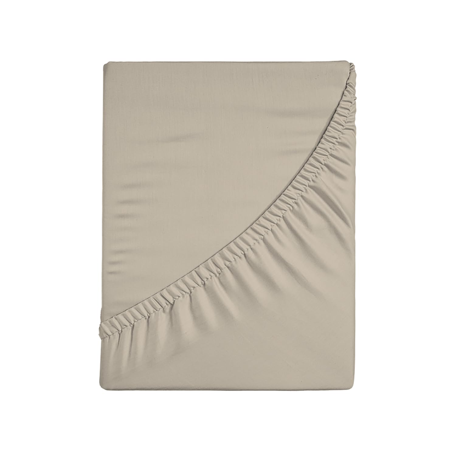 Fitted Bottom Sheet for Single Bed, Fitted Sheet with Corners, Plain Colour, 4 Sides, 100% Cotton Jersey, 80/90 x 190/200 cm, Taupe