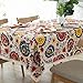Bringsine Vintage Tablecloth,Linen Washable Dinner Picnic Table Cloth,Floral Sunflowers Pattern Boho,Table Cover for Party(Square, 36 x 36 Inch)