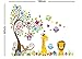 Huge Size Cartoon Kid Tree Animal Wall Decals Removable Wall Decor Decorative Painting Supplies & Wall Treatments Stickers for Girls Kids Living Room Bedroom