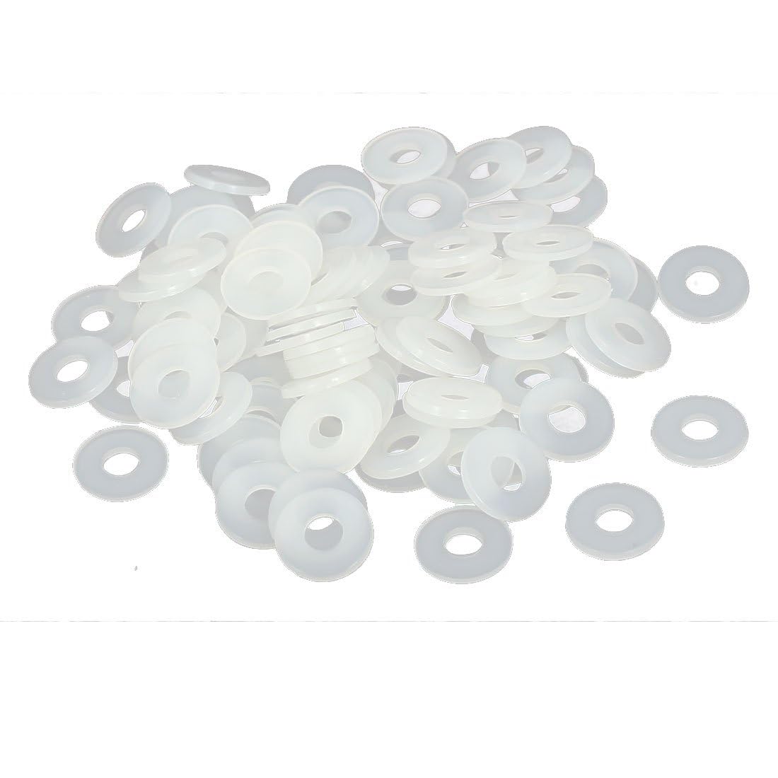 TOP-VIGOR 400Pcs White Nylon Flat Washers, M4 x 10mm x 1mm Insulating Round Seal Spacer Tap Sealing O Ring Gasket for Faucet Pipe Water Hose