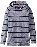 U.S. Polo Assn. Little Boys' Space Dyed Pique Hooded Pullover, Classic Navy, 5/6