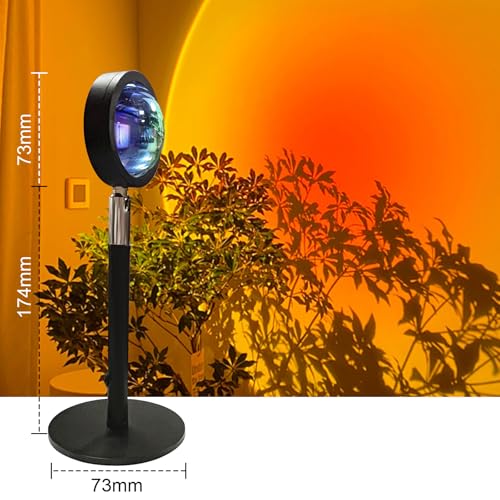 GY Sunset Lamp, 4 Colours Sunset Lamp, USB Port Sunlight LED Projector, 180° Swivelling Ambient Light, Ideal for Photos, Selfies and Living Room Decoration