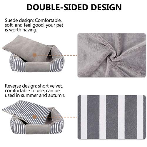 Magic Dog Bed Sofa Lounge with Removable Washable Fleece Cover Resilient Mattress 47/37/29 Inch Premium Material Pet Couch Sofa