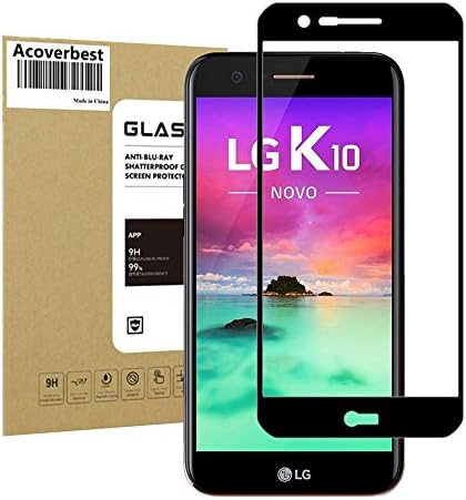 LG K20 Plus (Full Screen Coverage) Tempered Glass Screen Protector (2-Pack) ,Acoverbest Ultra Thin Protective Glass [9H Hardness][Bubble Free](Black) LG K20 V / V5 / LG Harmony / K10 (2017 version )