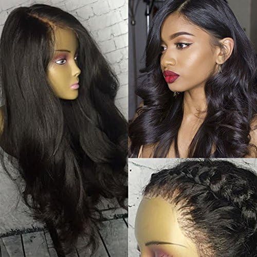 Fenjun Hair Full Lace Human Hair Wigs with Baby Hair Around 18 Inch Wet and Wavy Brazilian Virgin Hair 130% Density Full Lace Wigs Human Hair for Black Women Pre plucked Lace Frontal Body Wave Wig