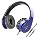 AILIHEN I60 On Ear Headphones with Microphone for Laptop Tablet Android iOS Smartphones (Blue)