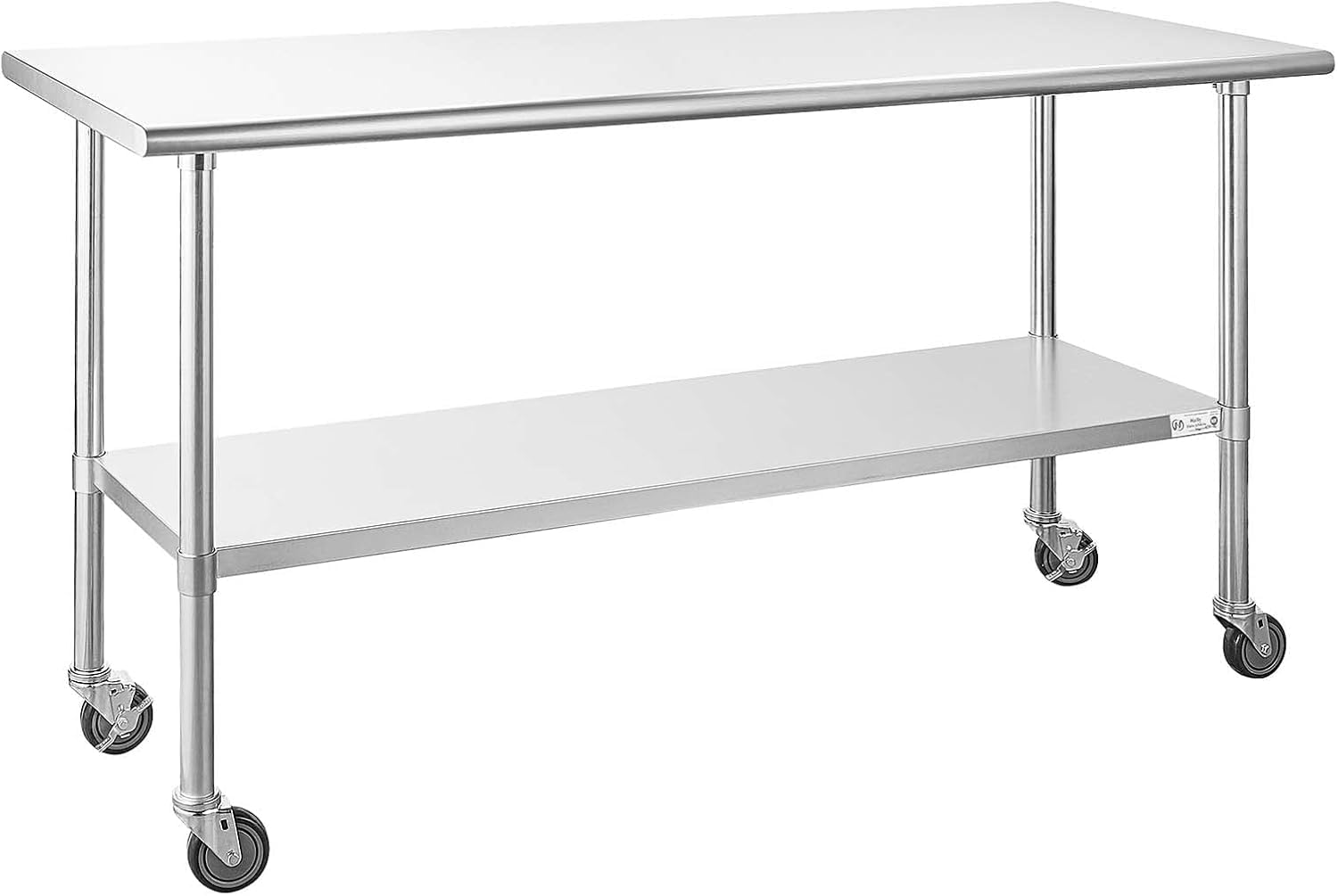 Photo 1 of ** USED** Hally Stainless Steel Table for Prep & Work 24 x 72 Inches with Caster Wheels, NSF Commercial Heavy Duty Table with Undershelf and Galvanized Legs for Restaurant, Home and Hotel