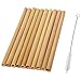 Set of 10 Bamboo Straws by BeeGreeny – 8 Inches Natural Reusable Drinking Straw - With Cleaning Brush & Storage Pouch – Eco-friendly Replacement for Plastic Ones