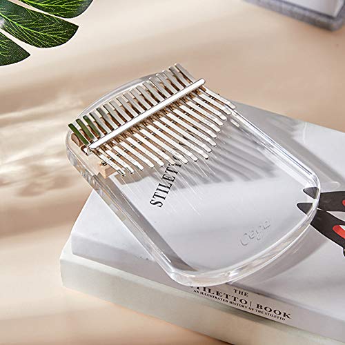 Alician 17 Keys Clear Kalimba Portable Thumb Piano Acrylic Mbira Keyboard Finger Musical Instruments Big Skirt Electronic Accessories - Thumbnail 2