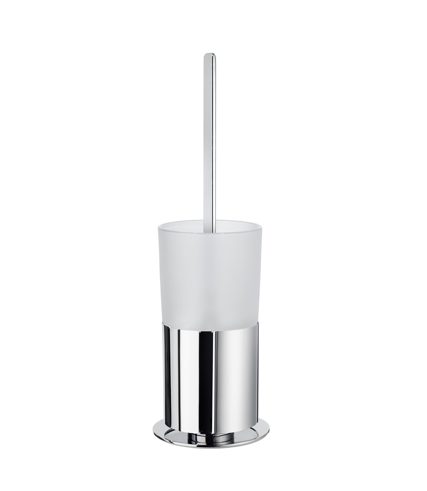 Smedbo FK311 Outline Toilet Brush, Frosted Glass, Silver, 11.4 x 11.8 x 32.4 cm