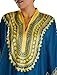 Moroccan Caftan Handmade with Gold Hand Embroidery Long Length Teal Blue