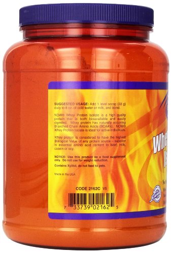 NOW Sports Whey Protein Isolate Dutch Chocolate, 1.8-Pound