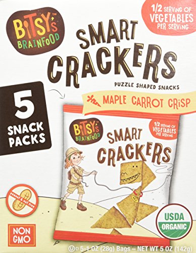 Bitsy's Brainfood Multi-Pack Organic Smart Crackers, Maple Carrot Crisp, 1 Ounce Bag (5 Count) - Thumbnail 7