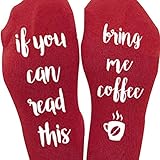 Doinshop Unisex Creative Fashion Socks IF YOU CAN READ THIS Print Knitting Socks (Bring Me Coffee)