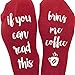 Doinshop Unisex Creative Fashion Socks IF YOU CAN READ THIS Print Knitting Socks (Bring Me Coffee)