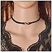 Topin® Punk Gothic Retro Black Lace Double Velvet Choker Necklace with "8" pendent