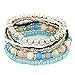 Nurbo 1 Set 7Pcs Boho Wholesale Multilayer Acrylic Beads Beach Bracelet ( Sky Blue )