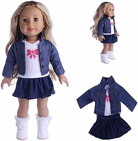American Girl Doll Clothes american girl doll accessories Outfits Fits 18" Doll Clothes american girl doll clothes 18 inch [does not include shoes] (blue)