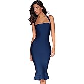 meilun Womens Halter Fishtail Bandage Party Dress Elegant Wedding Guest Dress