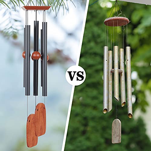 Saododku Wind Chimes, 36in Wind Chimes for Outside with Antirust Aluminum Alloy Tubes Tuned Soft Melody and Ash Wood, Deep Tone Wind Chimes Outdoor for Garden Décor