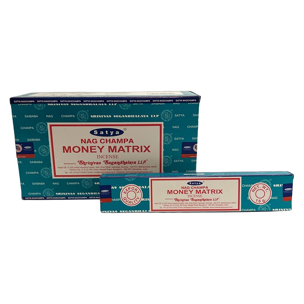VIE Satya Incense Sticks, 12 Packs x 15g, Money Matrix