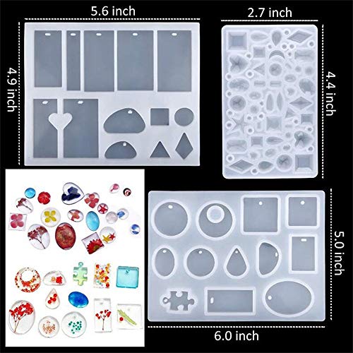 Sodoop 83 Pieces Handmade DIY Crystal Epoxy Glue Kit Bangle Pendant Glue Jewelry Silicone Casting Mold and Tools Set Black Storage Bag for DIY Resin Earrings Necklace Bracelet Craft Making