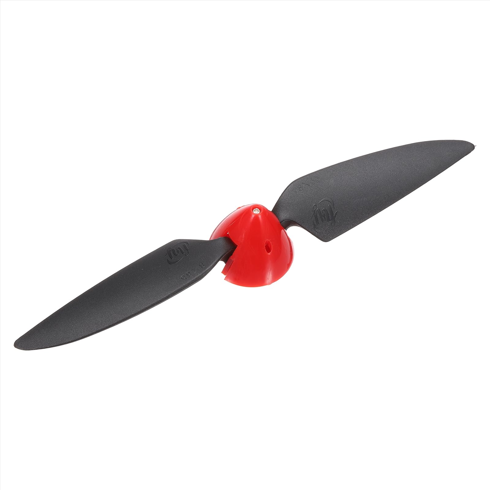sourcing map 8x6 Inch RC Plane Propeller, RC Folding Propellers Spinner Size D33xH28mm 2.3mm Motor Shaft Dia 2-Vane with Nylon Plastic Spinner for Airplane Helicopter(Black Red)