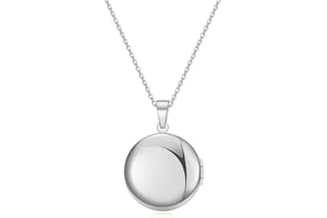 KunBead Round 20 inch Love Open Photo Locket Necklace with Picture inside-Stainless Steel for Women