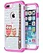 iPhone 7 Plus Case, SGM Hybrid Gel Rhinestone Bling Armor Defender Case For Apple iPhone 7 Plus (Hot Pink (Owl))