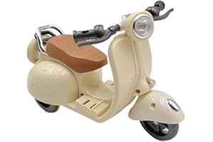 WNRTSA Scooter for Dolls Accessories, Cute Light-Up and Musical Seat with 360° Rotation, Cute Motorcycle for Dolls– Perfect for Doll Collectors (White)