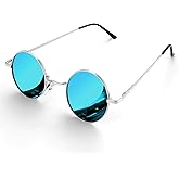 Morcheiong Polarized Hippie Sunglasses Retro Round Glasses for Women Men Vintage Circle Sunglasses UV400