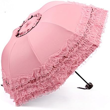 New Arrival Brand Umbrella Women Lace Rain&Sun Sweet Princess Umbrella UV Protection Three Folding Durable Spitze Regenschirm