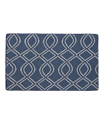 Fabbrica Home Non-Slip Bath Kitchen Accent Memory Foam Rug Mat, 34" x 21" (Byzantine-Navy Blue) - Thumbnail 2