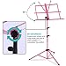 K KASONIC - Music Stand, 2 in 1 Dual-Use Folding Sheet Music Stand & Desktop Book Stand, Portable, Lightweight with Music Sheet Clip Holder & Carrying Bag Suitable for Instrumental Performance (Pink)