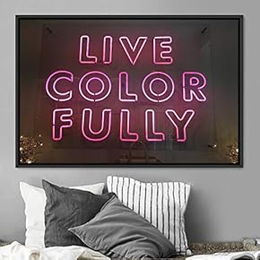 signwin Framed Canvas Wall Art Illuminated Words 3D...