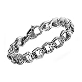 COOLMAN Skull Bracelet for Men NEW Gothic Punk Stainless Steel Link 8.5 inch