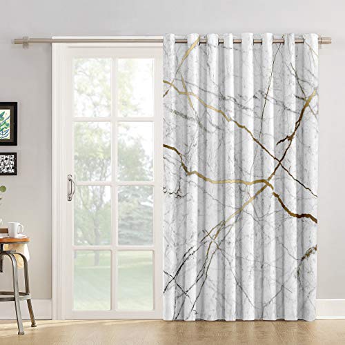 Window Decor Marble Blackout Curtains Crack Pattern Livingroom