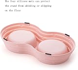KuTi Kai Double Dog Bowls with Removable Stainless Steel Bowls Pink Medium view 5