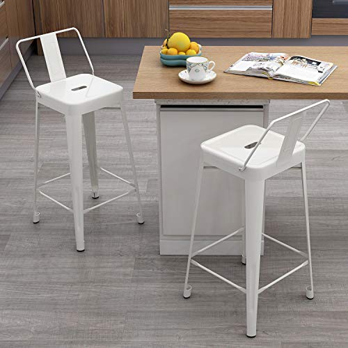 Merax 26" Metal Bar Stools, Low Back IndoorOutdoor Counter