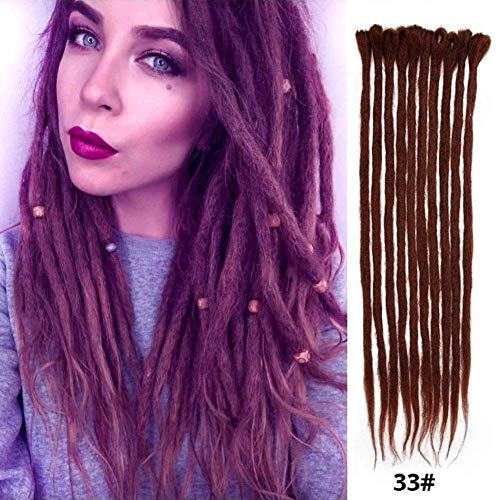 Dsoar Dreadlock Extensions For Women/Men Handmade Synthetic Dreads 20 inch 12 Strands Fashion Hip-Hop Style Crochet Braiding Hair(33#,Chocolate Color)