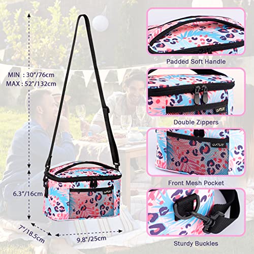 ONTESY Lunch Bag for Women Girls, Medium Size Lunch Pail Thermal Insulated Cooler for Adults & Kids with Adjustable Shoulder Strap for School Work Picnic (Florida Palm)