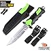 Stainless Steel Scuba Diving Knife with Leg Strap Sheath, Ergonomic Tactical Dive Knife 9 x 1.6” for Snorkeling Survival Spearfishing with Double Edge Sharp Blade and Lock Release Button