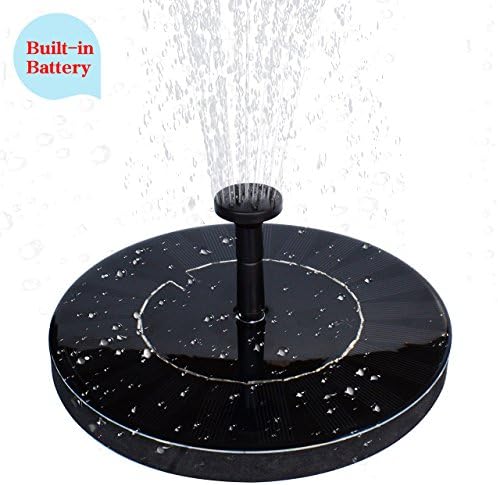 MADETEC Solar Fountain Pump with Battery Backup，1.5W Upgraded Submersible Solar Water Fountain Panel Kit for Bird Bath,Small Pond,Garden and Lawn