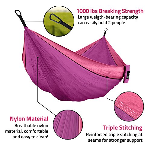 image for MalloMe Double & Single Portable Camping Hammock - Parachute Lightweig